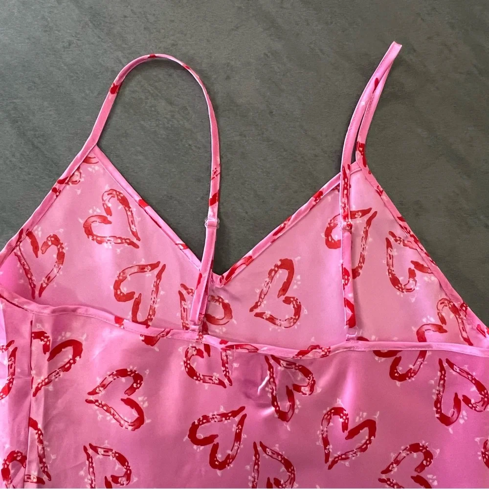VTH Y2K Moon Dance Slip‎ Nightgown Pink Heart Valentine’s Day Women’s Size Small
